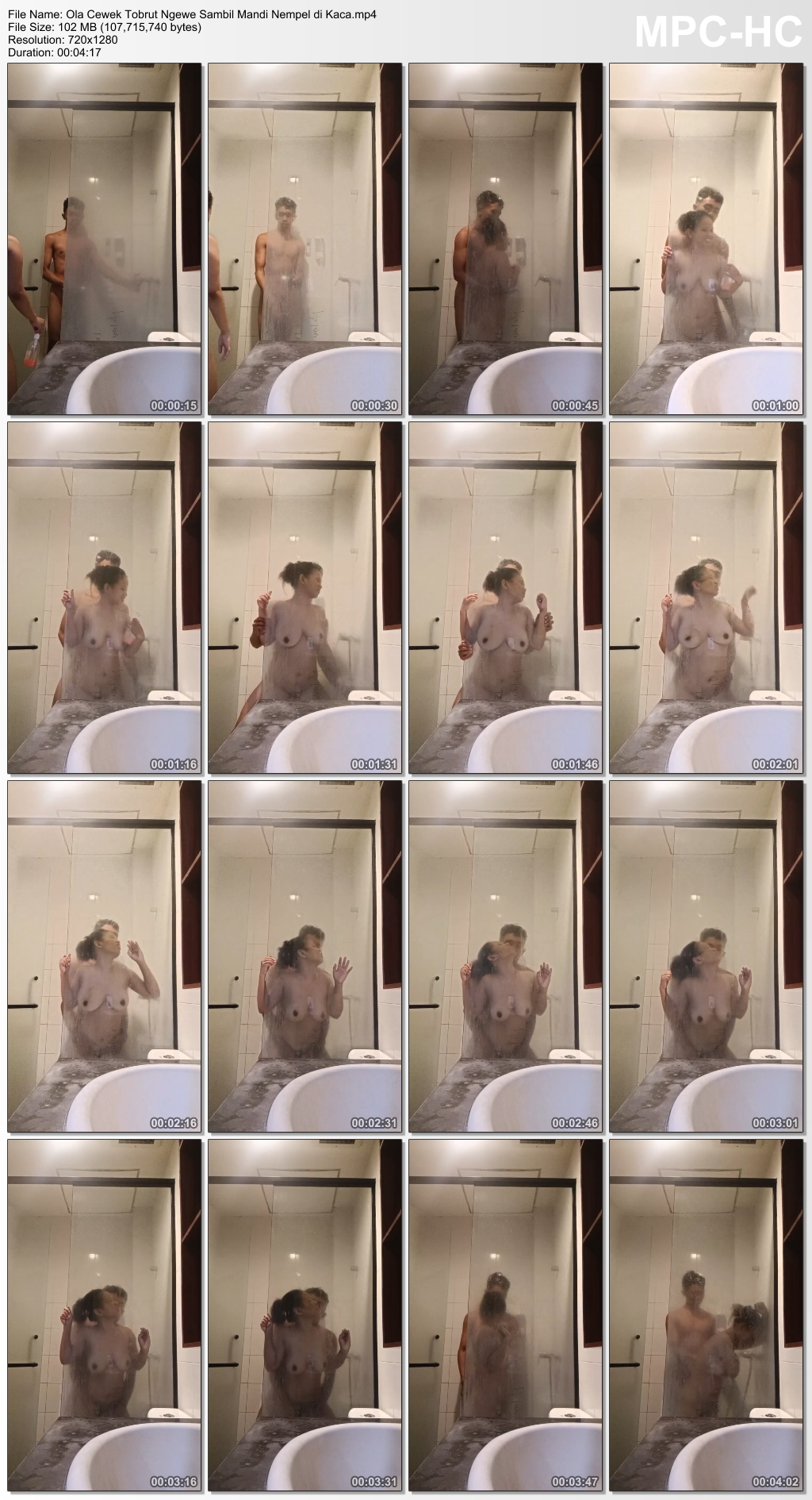 Ola Cewek Tobrut Ngewe Sambil Mandi Nempel di Kaca